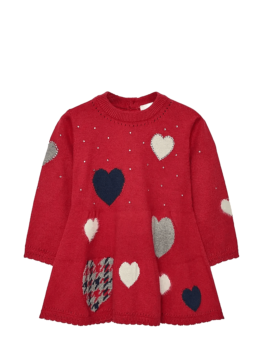 Boboli - Knitwear dress - robes pour bébés à manches longues - scarlet - 0