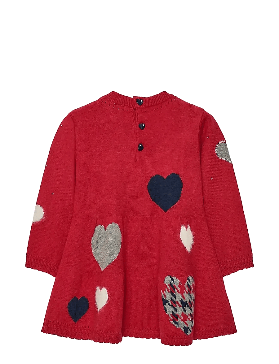Boboli - Knitwear dress - robes pour bébés à manches longues - scarlet - 1