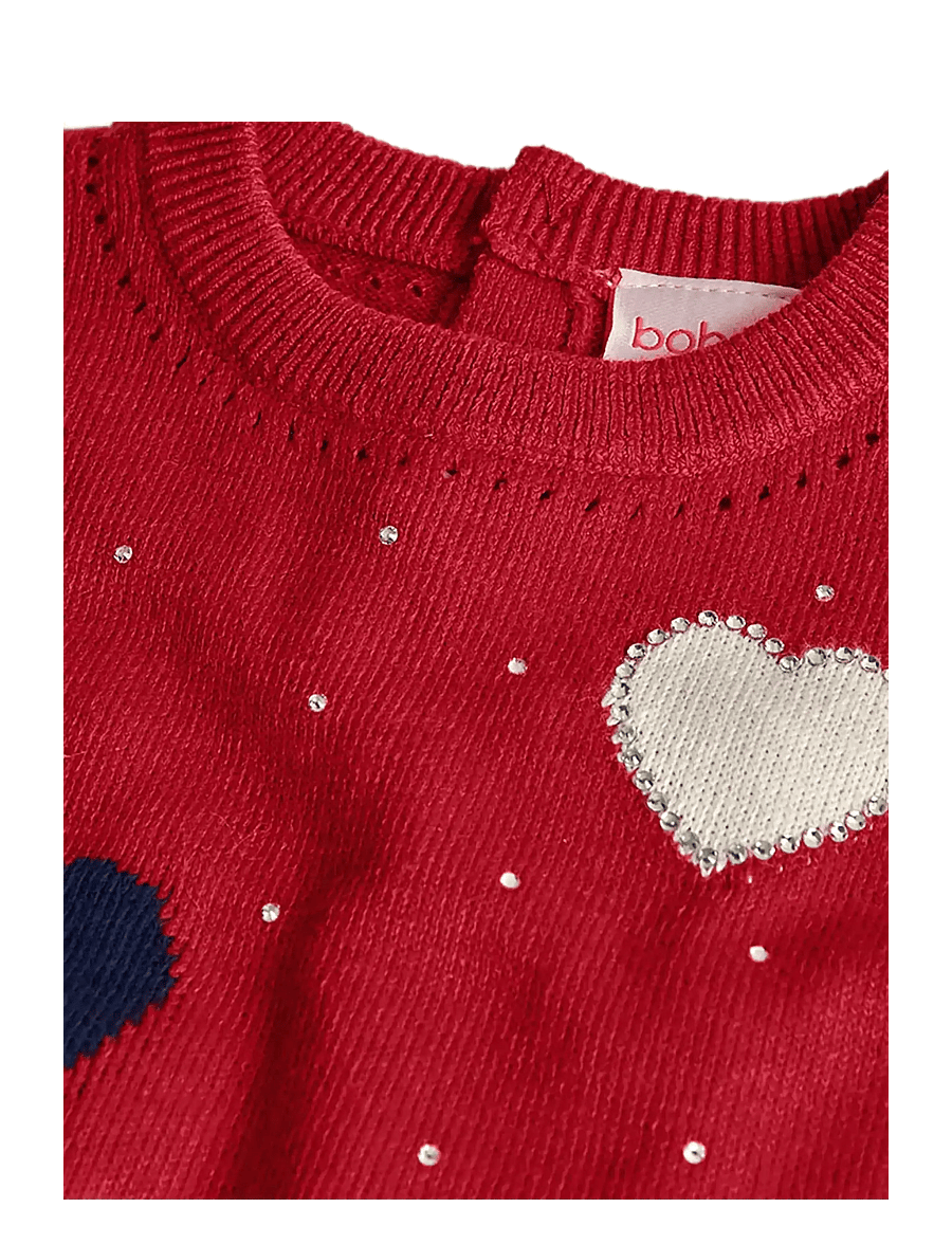 Boboli - Knitwear dress - robes pour bébés à manches longues - scarlet - 2