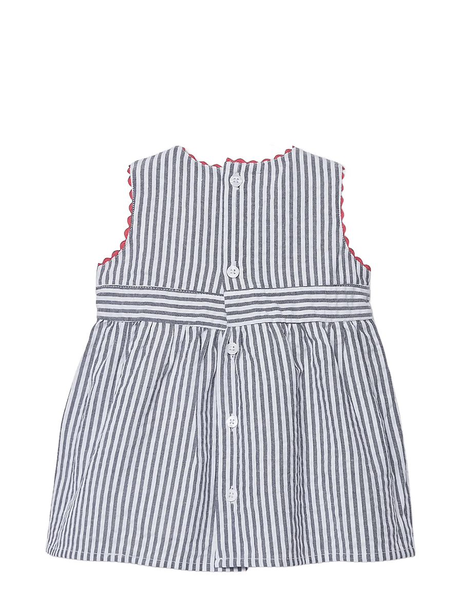 Boboli - Poplin dress striped for baby -BCI - robes pour bébés sans manches - stripes - 1