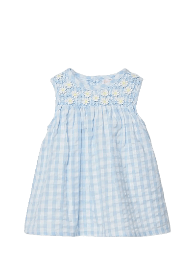 Boboli Poplin dress check for baby -BCI - Sleeveless casual dresses - CHECKS / blue