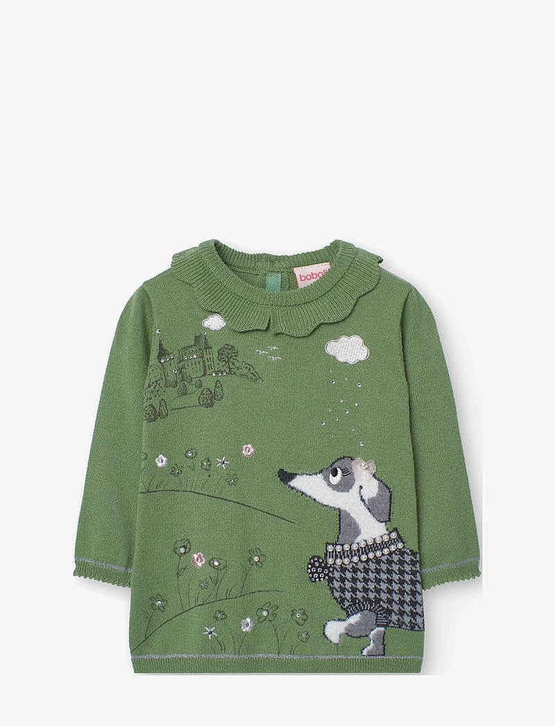 Boboli - Knitwear dress for baby girl -BCI - långärmade t-shirts - green - 0