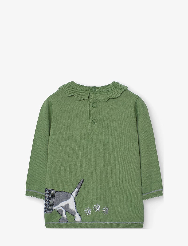 Boboli - Knitwear dress for baby girl -BCI - långärmade t-shirts - green - 1