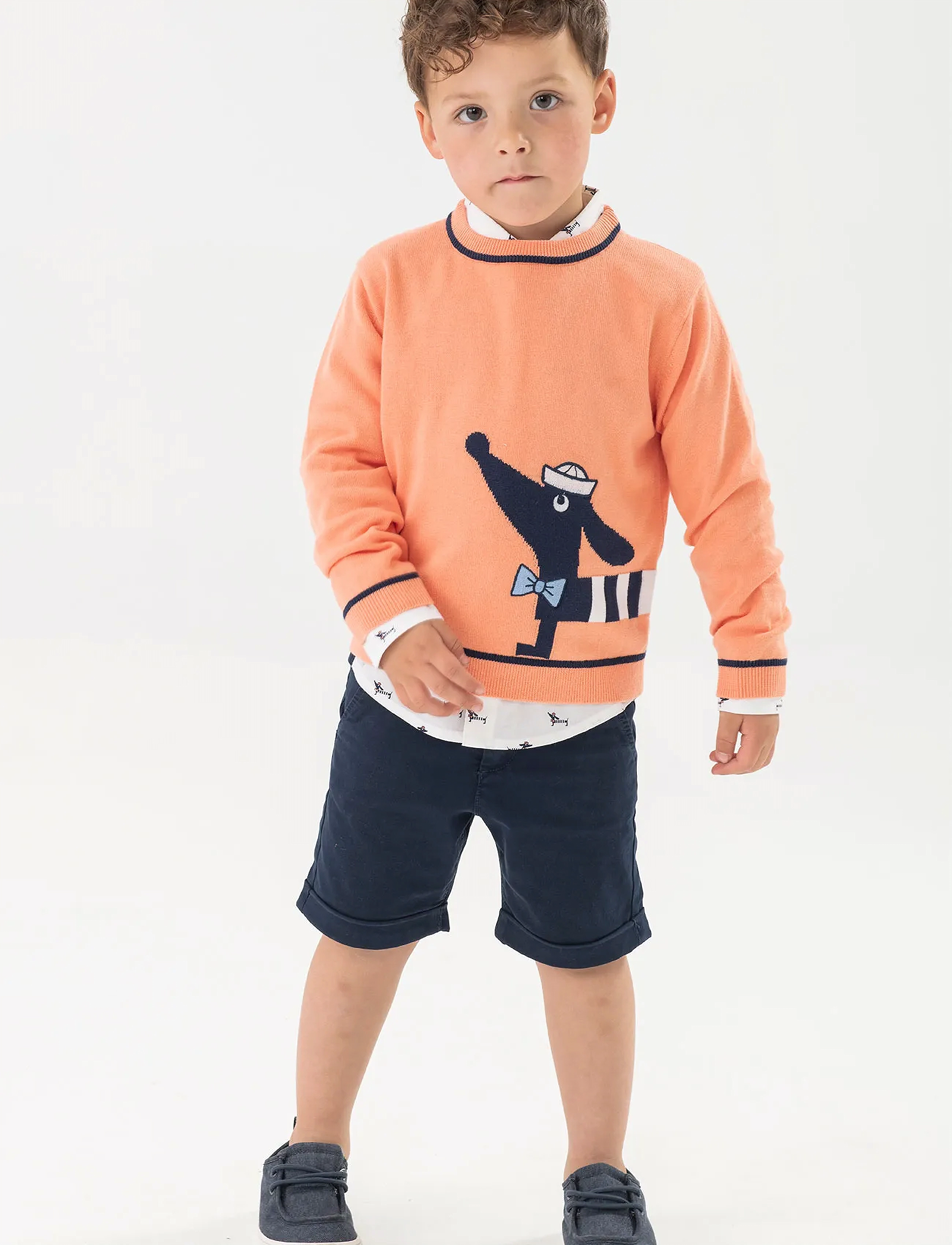 Boboli Satin Bermuda Shorts, 110, Navy, Underdele > Shorts, Børn