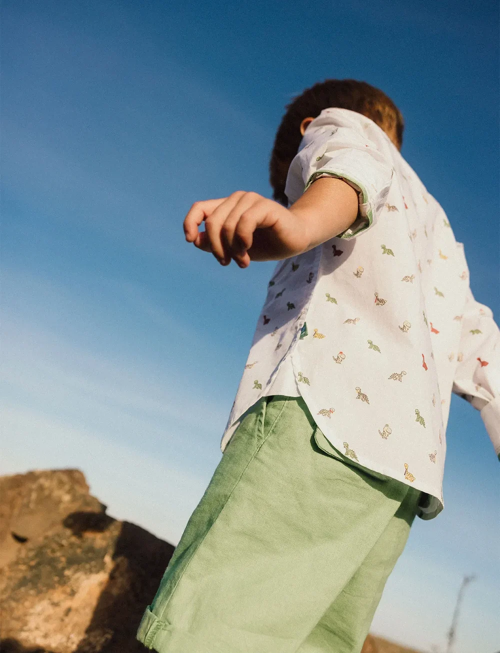 Boboli - Satin bermuda shorts - chino-shorts - green - 0