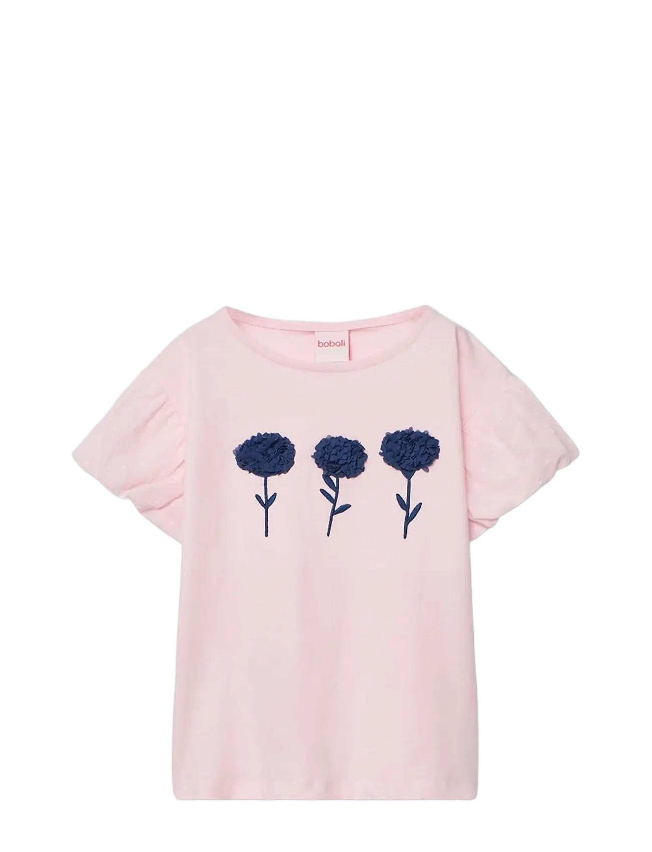 Boboli Combined T-Shirt For Girl -Bci, 122, T-shirts, Rosa - Short-sleeved, Kinder
