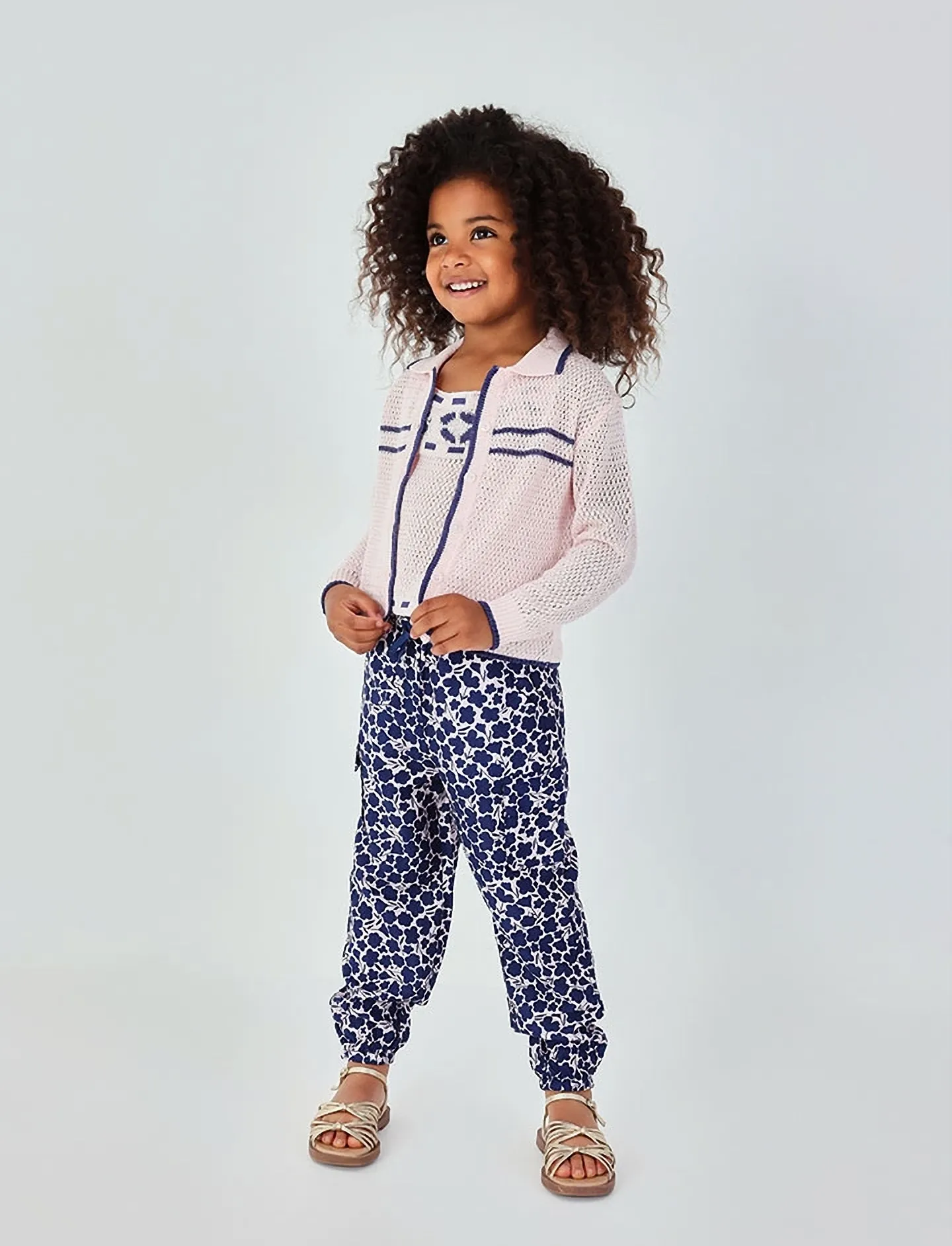 Boboli Viscose Trouser Floral For Girl, 128, Unterteile, Marineblau - Trousers, Kinder
