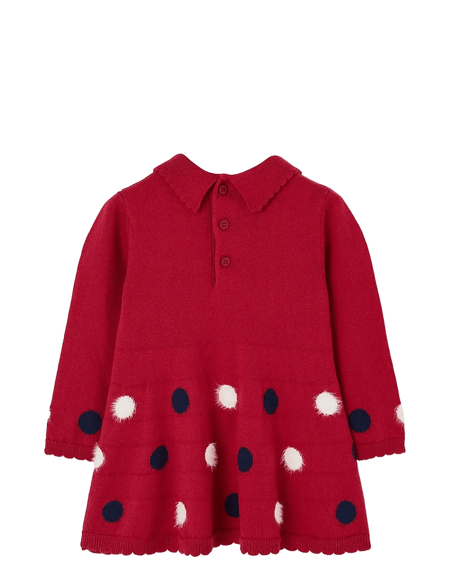 Boboli - Knitwear dress for girl -BCI - långärmade babyklänningar - bourgogne - 1