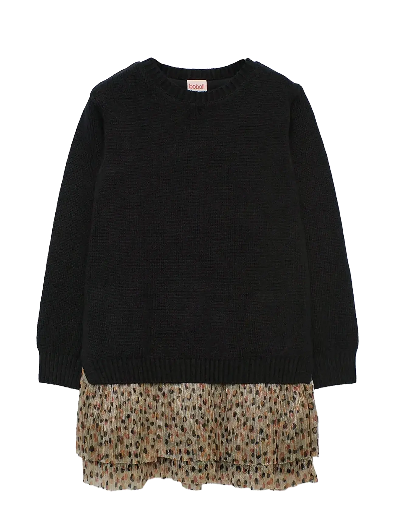 Boboli Knitwear Dress, 92, Casual Dresses, Schwarz - Long-sleeved Kinder