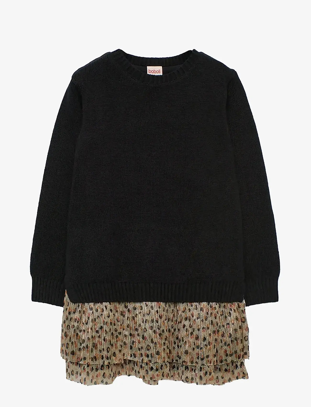 Boboli - Knitwear dress - langærmede hverdagskjoler - black - 0