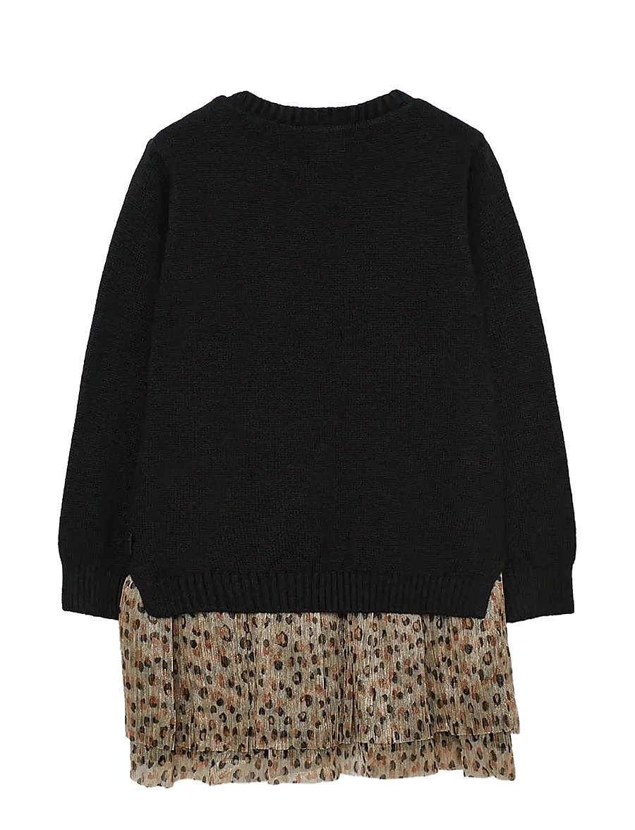 Boboli - Knitwear dress - casual jurken met lange mouwen - black - 1