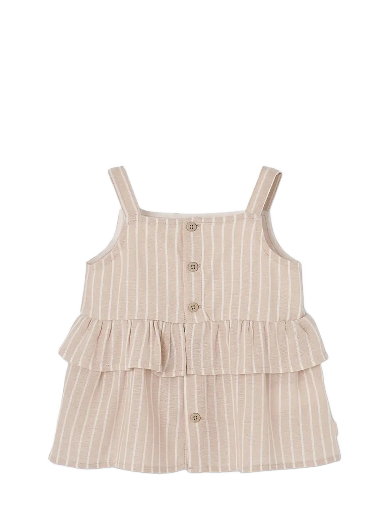 Boboli - Shirt linen striped for girl - Ærmeløs undertrøje - stripes - 2