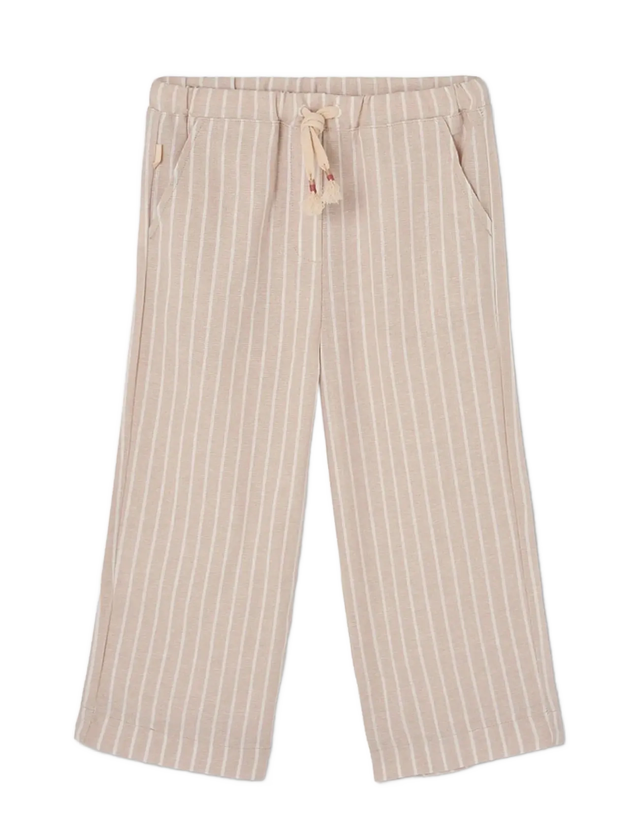 BOBOLI Linen Hosen Gestreift For Mädchen Beige - 92 - Kinder