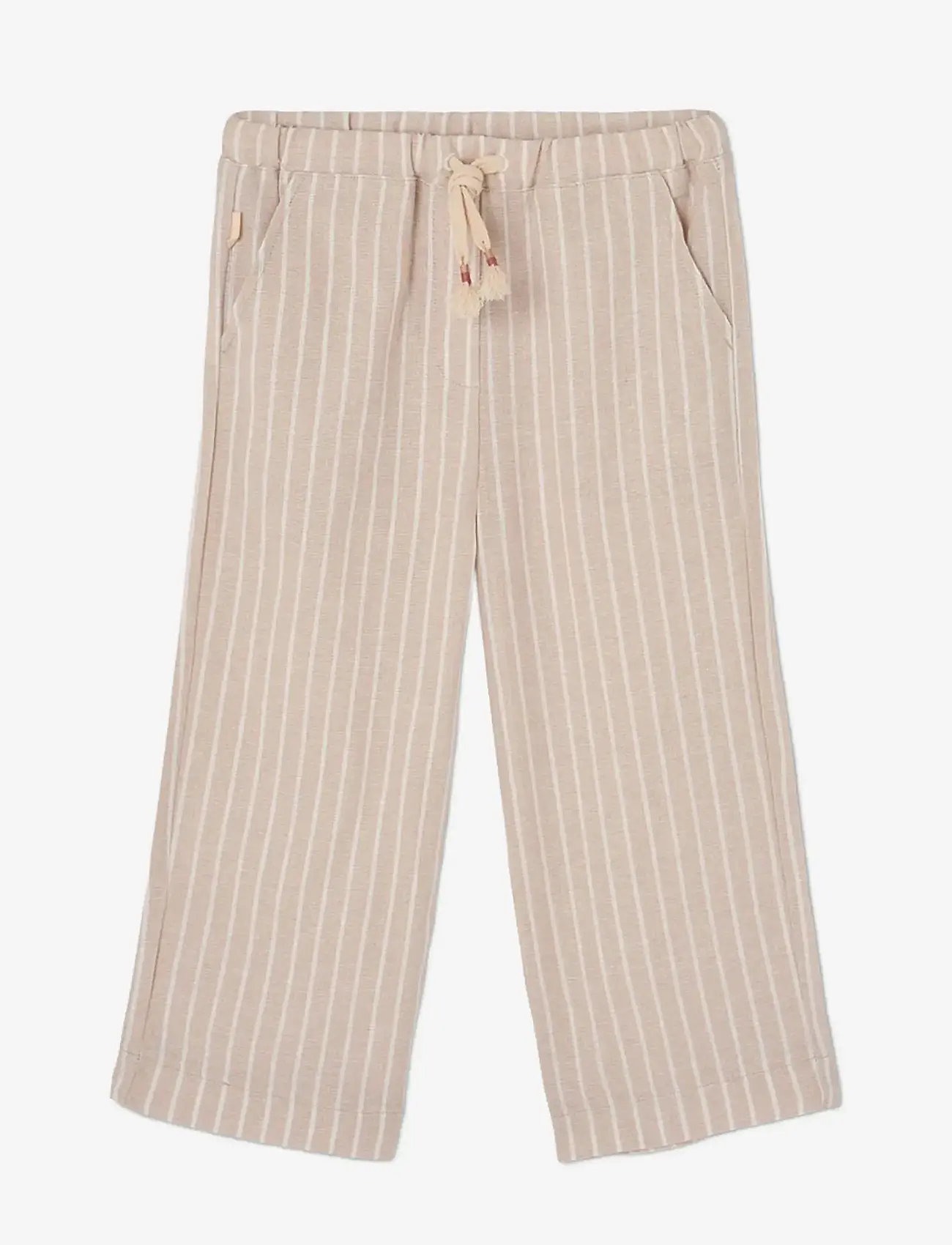 Boboli - Linen trousers striped for girl - babybyxor - stripes - 1
