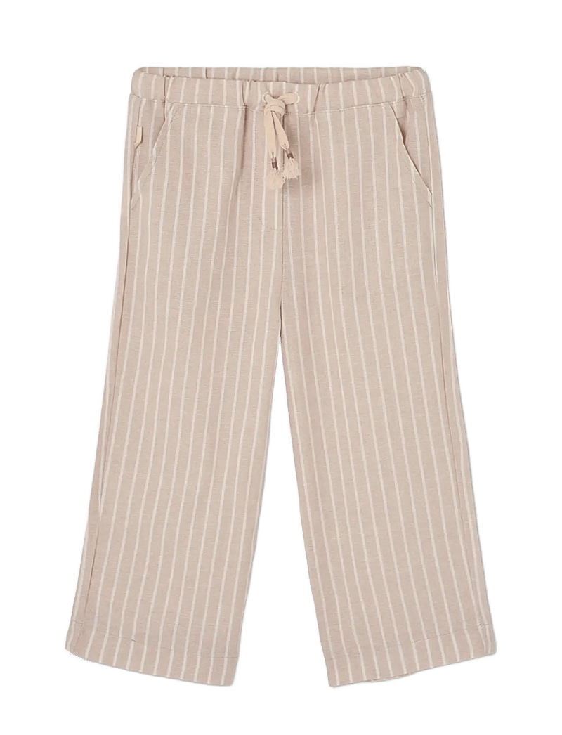 Boboli - Linen trousers striped for girl - babybyxor - stripes - 1