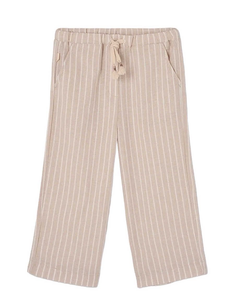 Boboli - Linen trousers striped for girl - bukser - stripes - 1