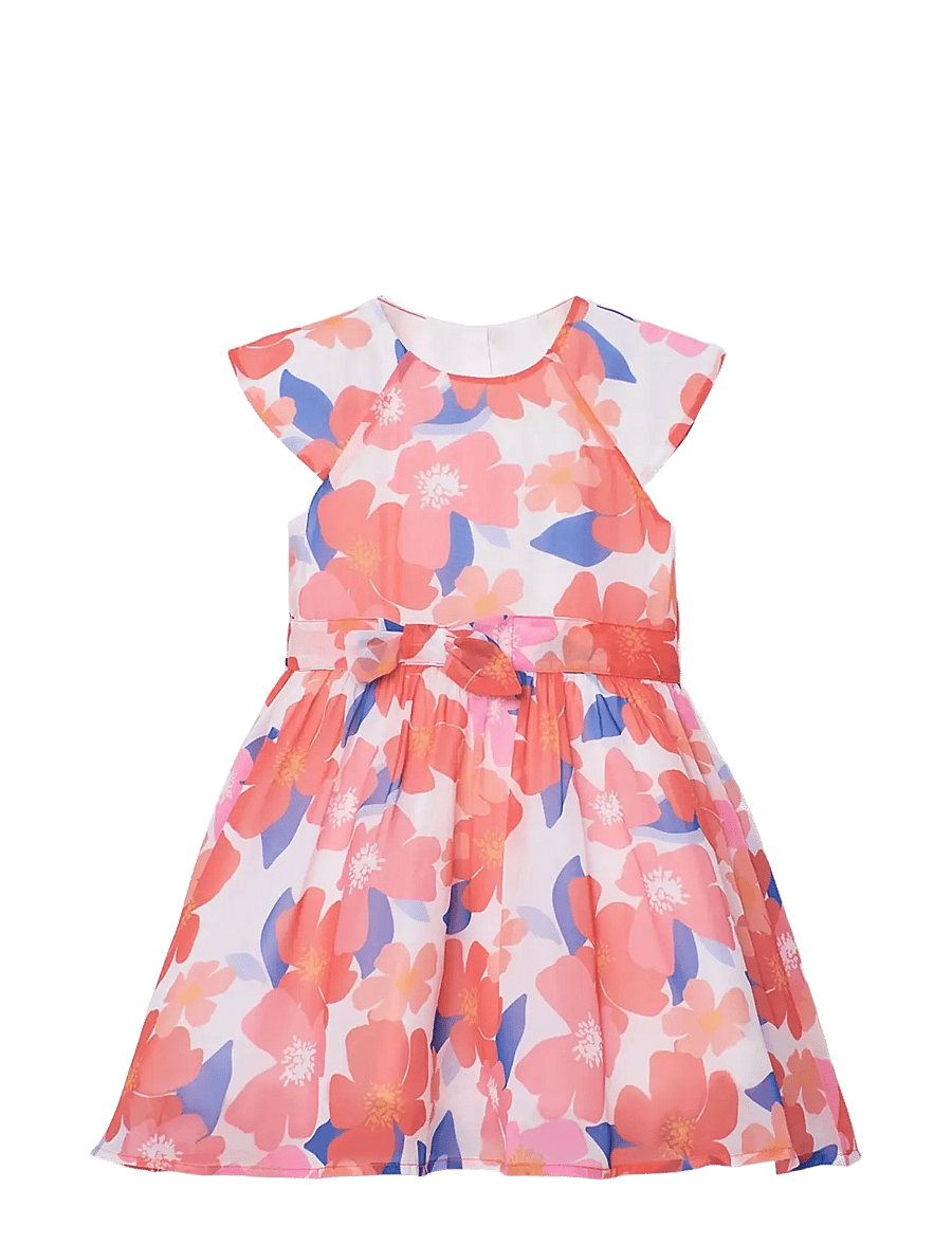 Boboli - Chiffon dress floral for girl - robes pour bébés à manches courtes - print - 1
