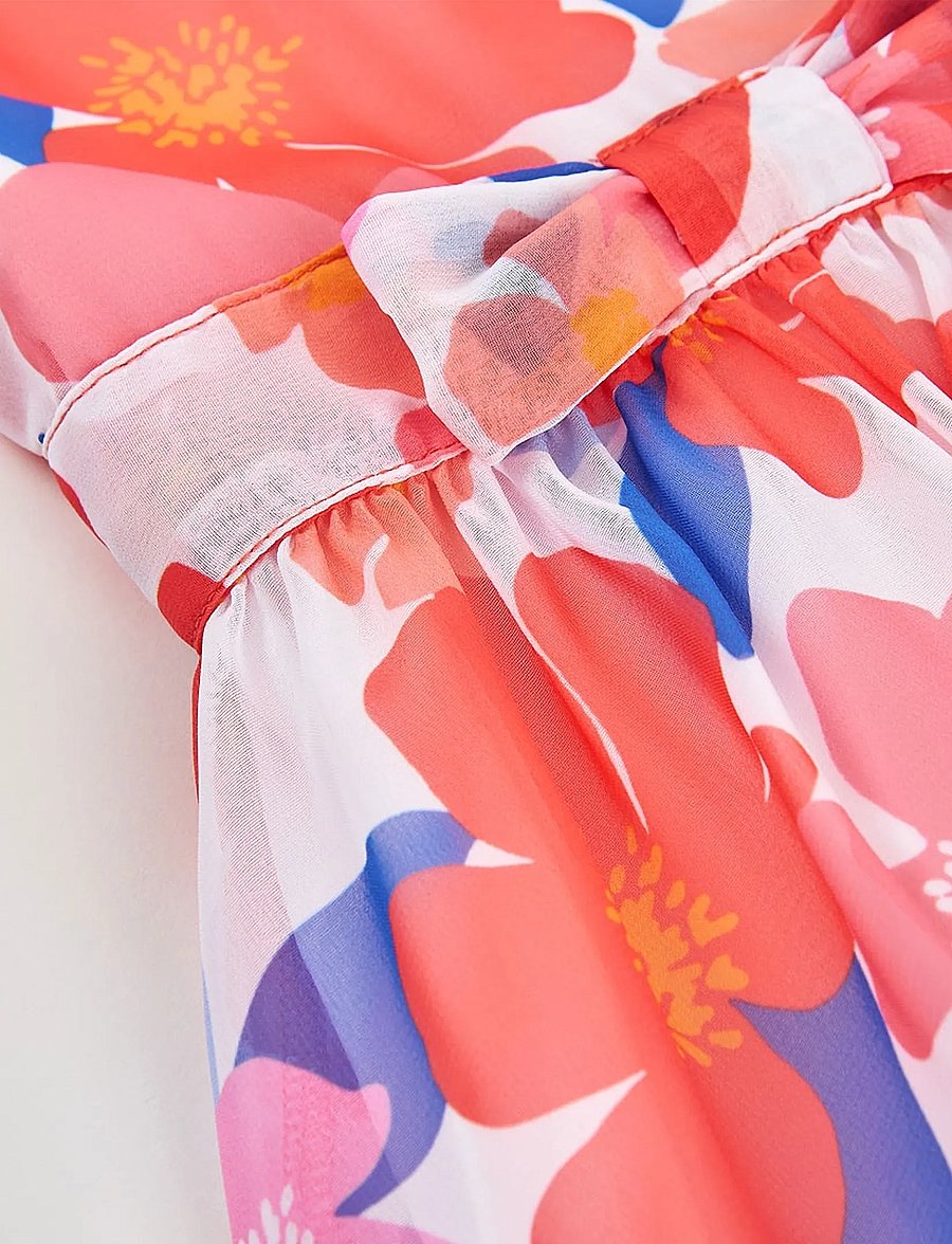 Boboli - Chiffon dress floral for girl - robes pour bébés à manches courtes - print - 4