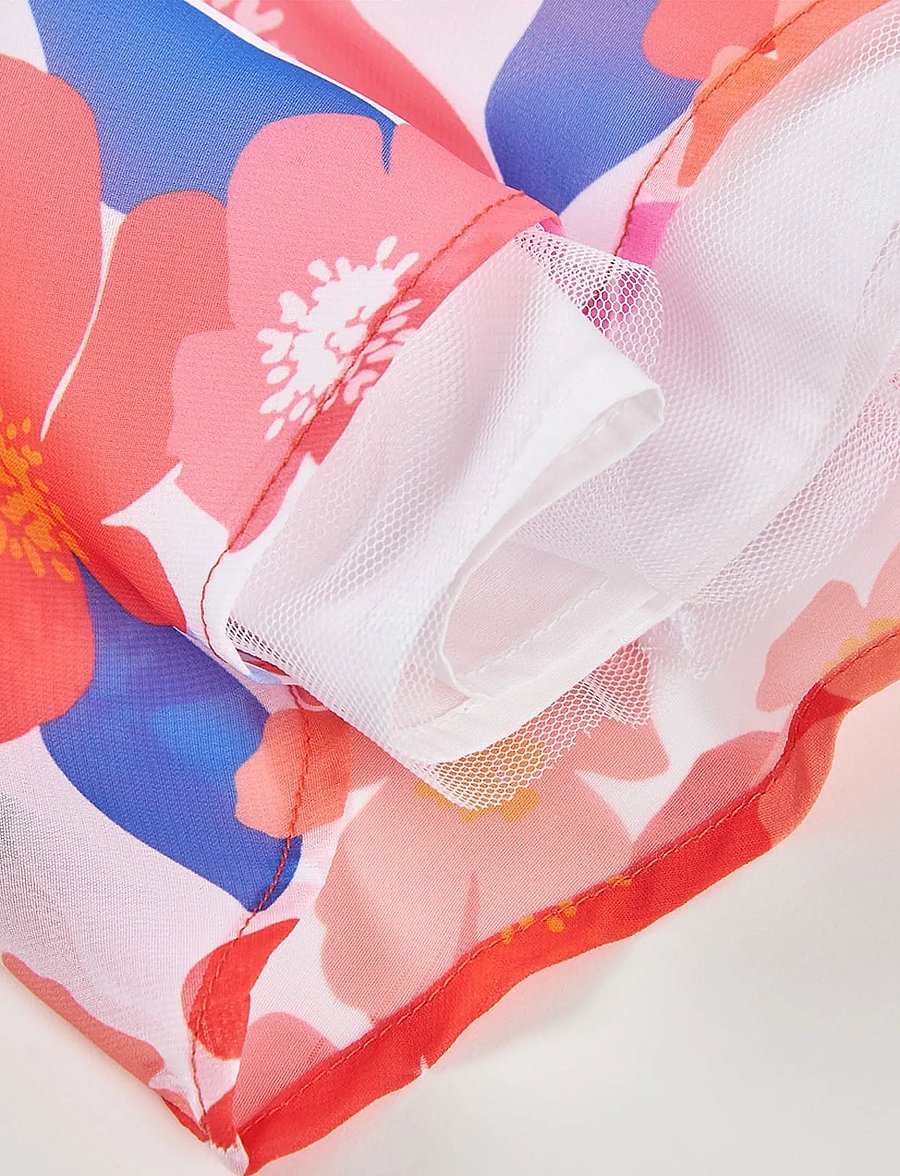 Boboli - Chiffon dress floral for girl - robes pour bébés à manches courtes - print - 5