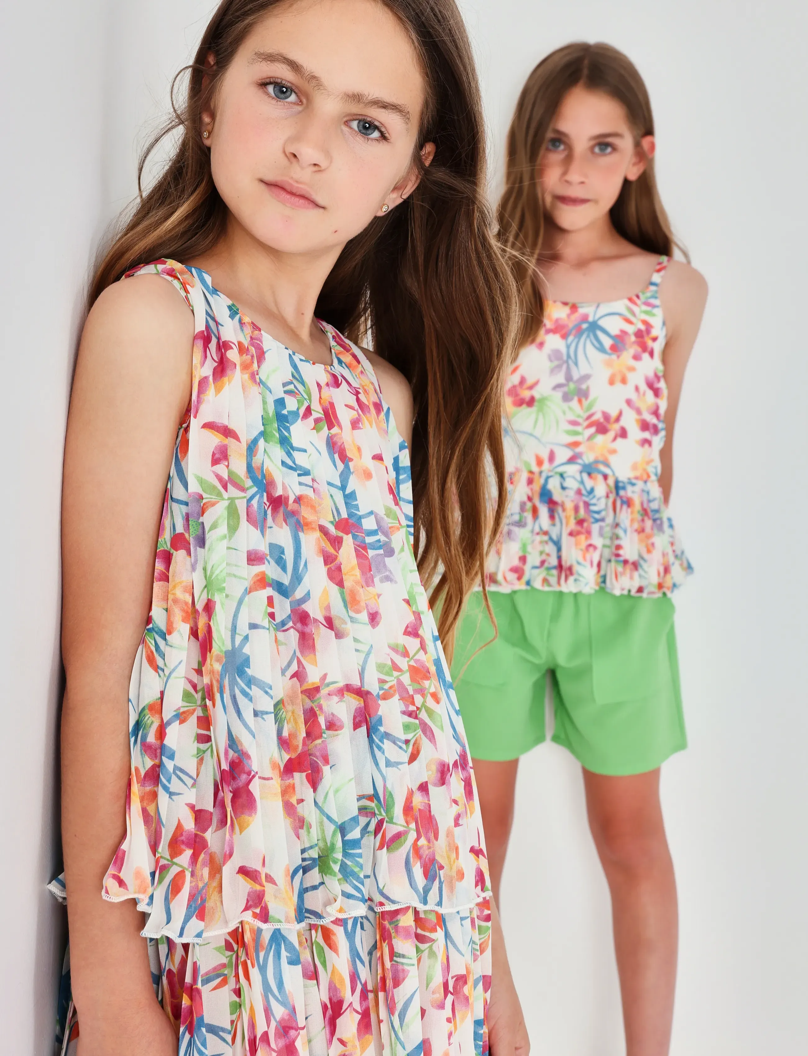 Boboli Chiffon Dress Printed For Girl, 128, Casual Dresses, Mehrfarbig/gemustert - Sleeveless Kinder