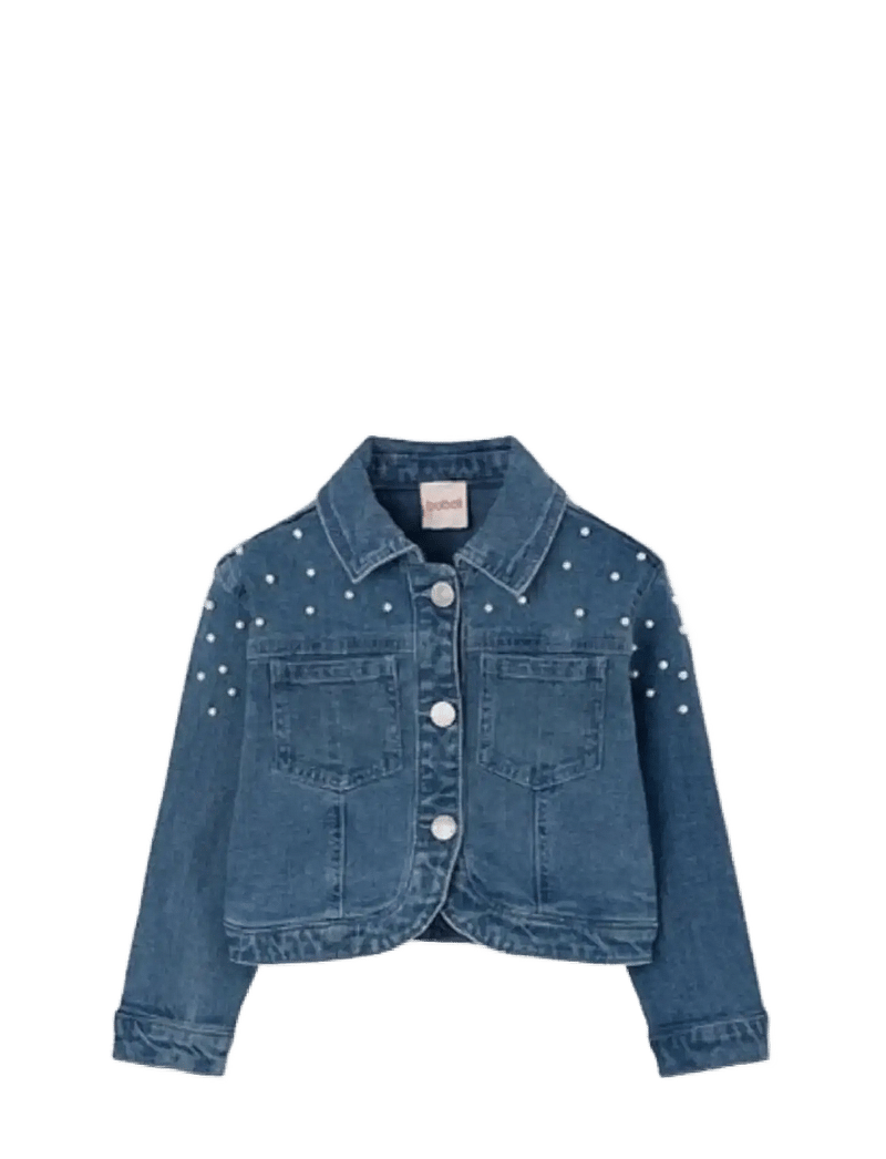 Boboli - Denim jacket stretch for girl -BCI - teksa ja velvet - bleach - 0