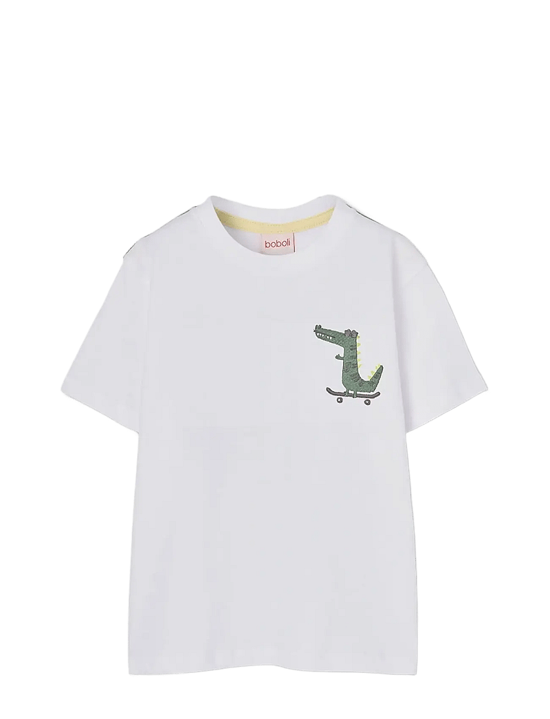 Boboli - Knit t-Shirt for boy -BCI - lühikeste varrukatega t-särgid - white - 1
