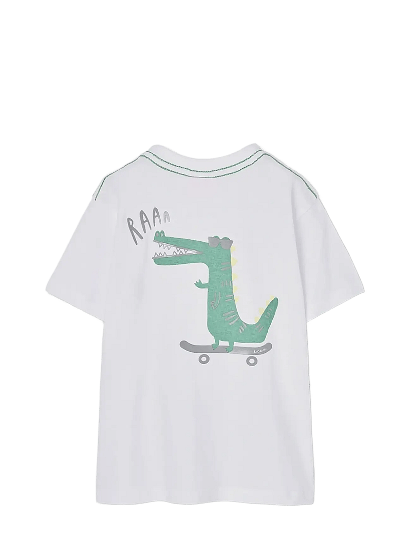 Boboli - Knit t-Shirt for boy -BCI - lühikeste varrukatega t-särgid - white - 2