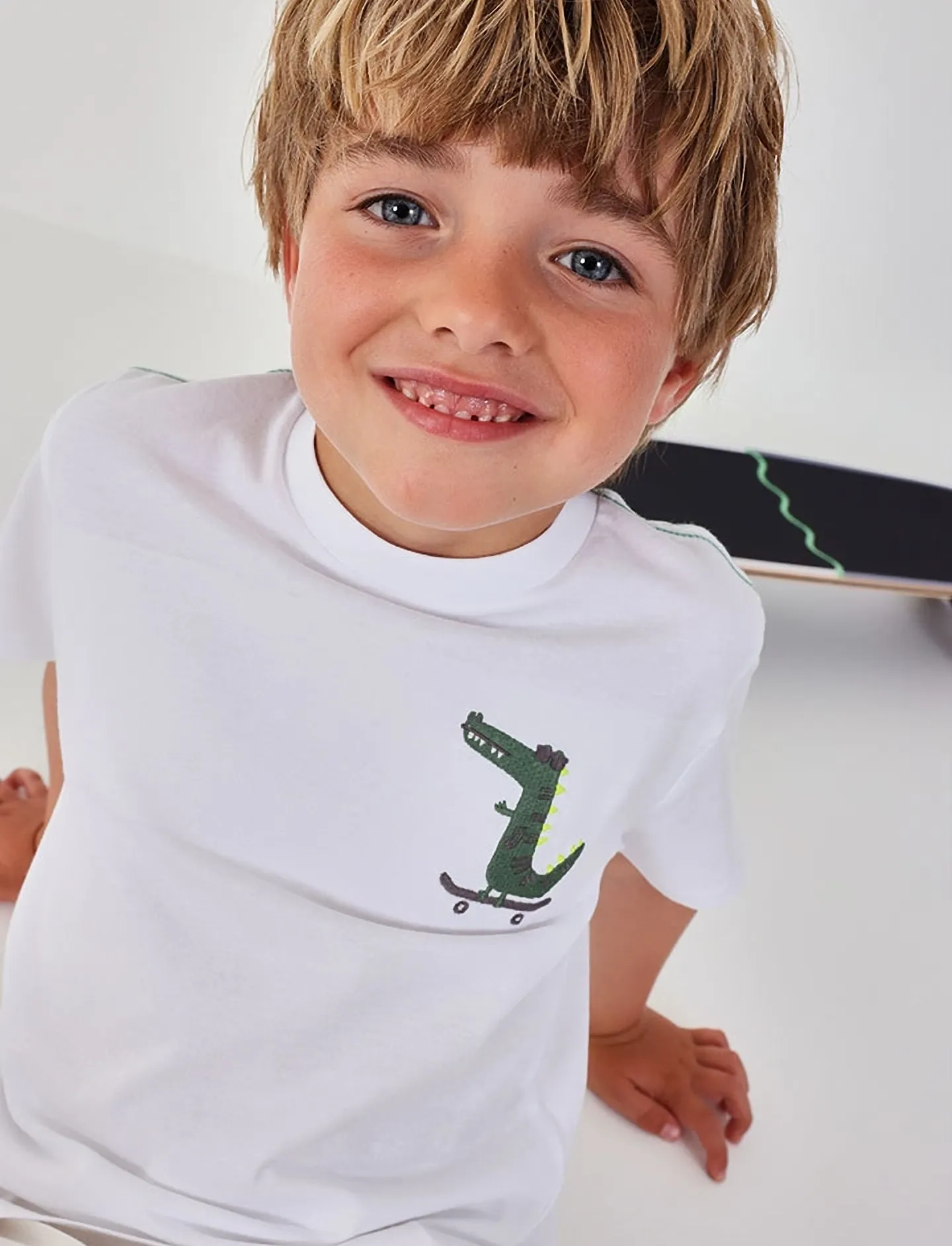Boboli - Knit t-Shirt for boy -BCI - kurzärmelige - white - 0