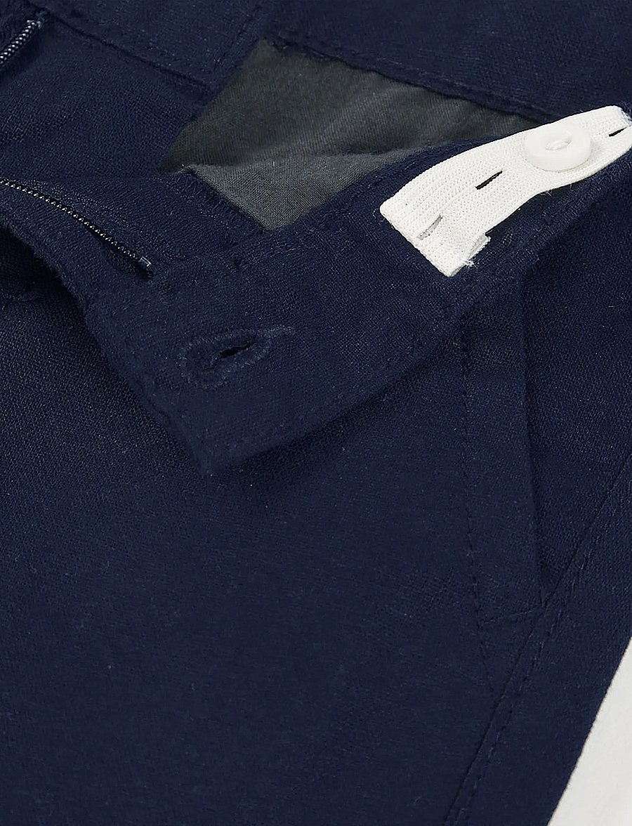 Boboli - Linen trousers for boy -BCI - pantalon pour bébé - navy - 2