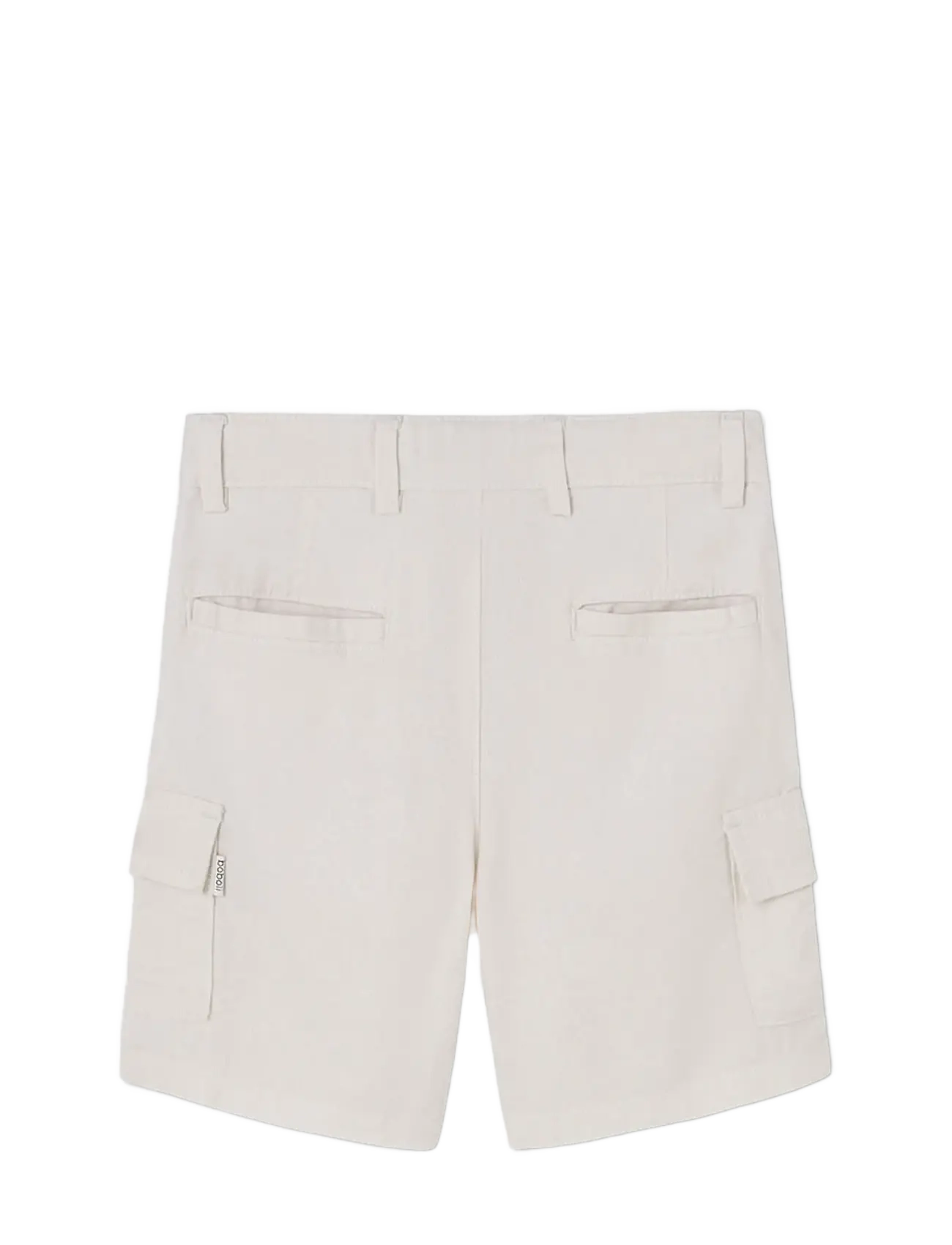 Boboli - Linen bermuda shorts for boy -BCI - cargo shorts - white - 1