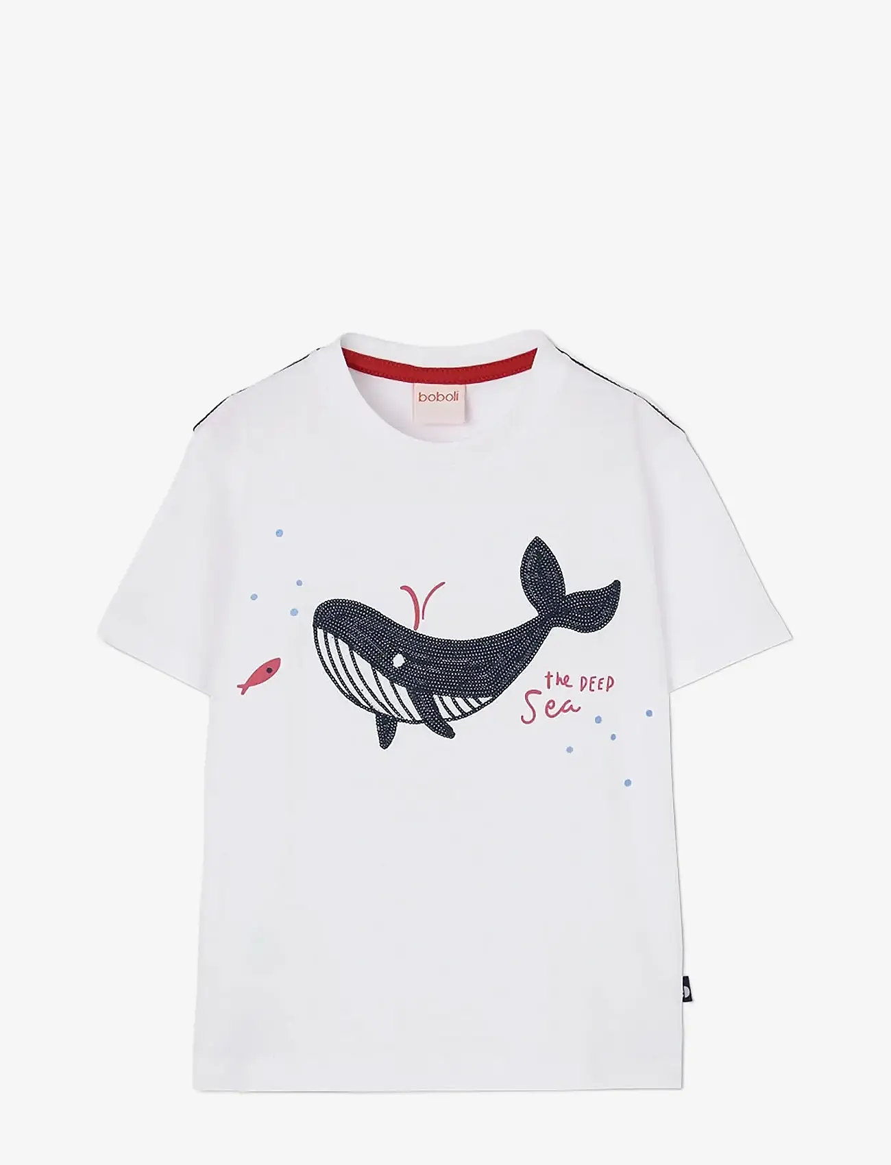 Boboli - Knit t-Shirt for boy -BCI - lühikeste varrukatega t-särgid - white - 1