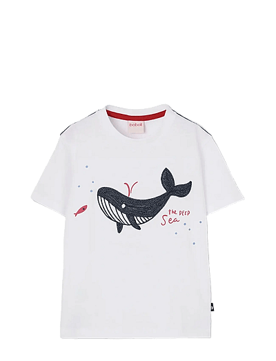 Boboli Knit t-Shirt for boy -BCI - Toppar & T-shirts - WHITE / white
