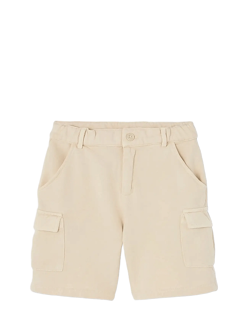 Boboli - Fleece bermuda shorts for boy -BCI - cargo shorts - beige - 1