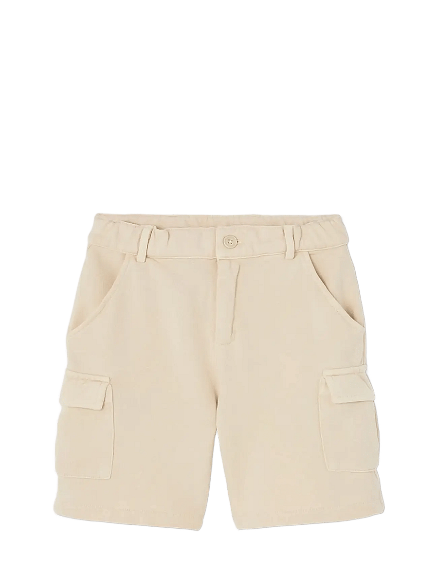 Boboli - Fleece bermuda shorts for boy -BCI - cargo shorts - beige - 1