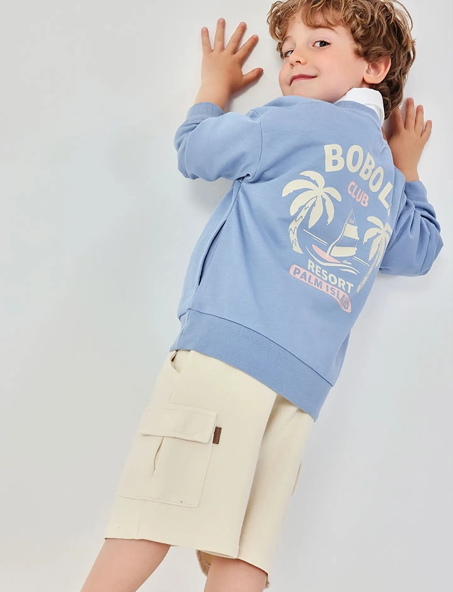 Boboli Fleece Bermuda Shorts For Boy -Bci, 104, Shorts, Creme - Cargo Kinder
