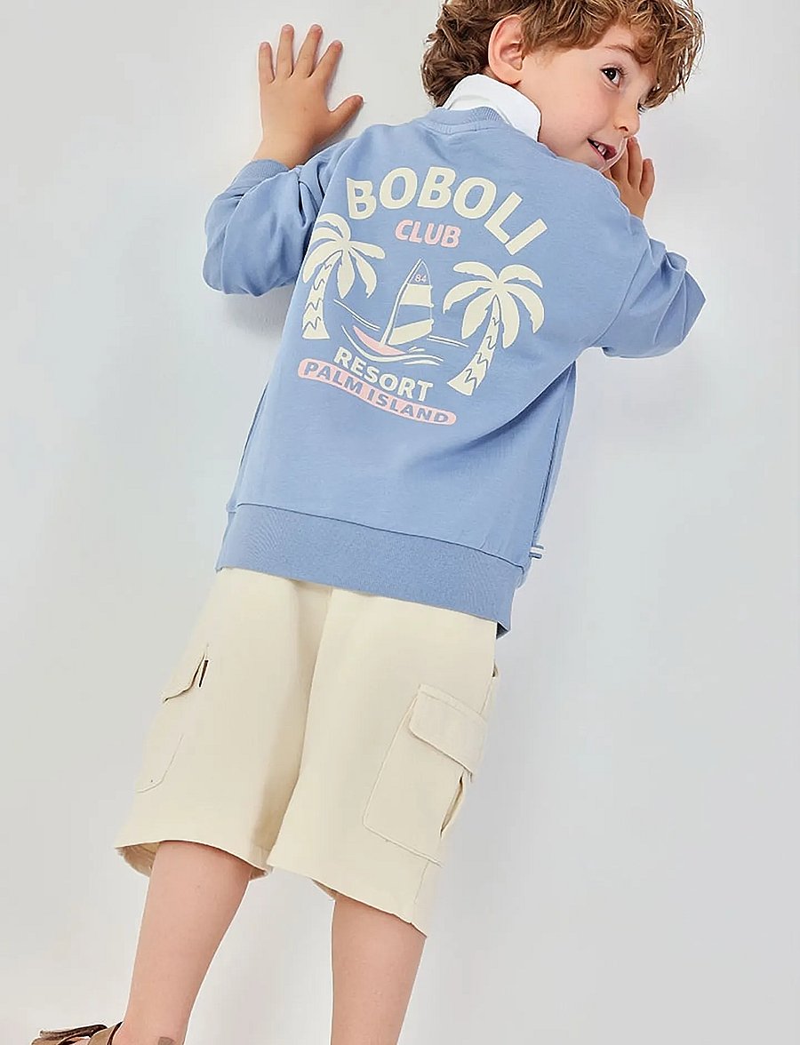Boboli - Fleece sweatshirt for boy -BCI - sweatshirts - deep blue - 0