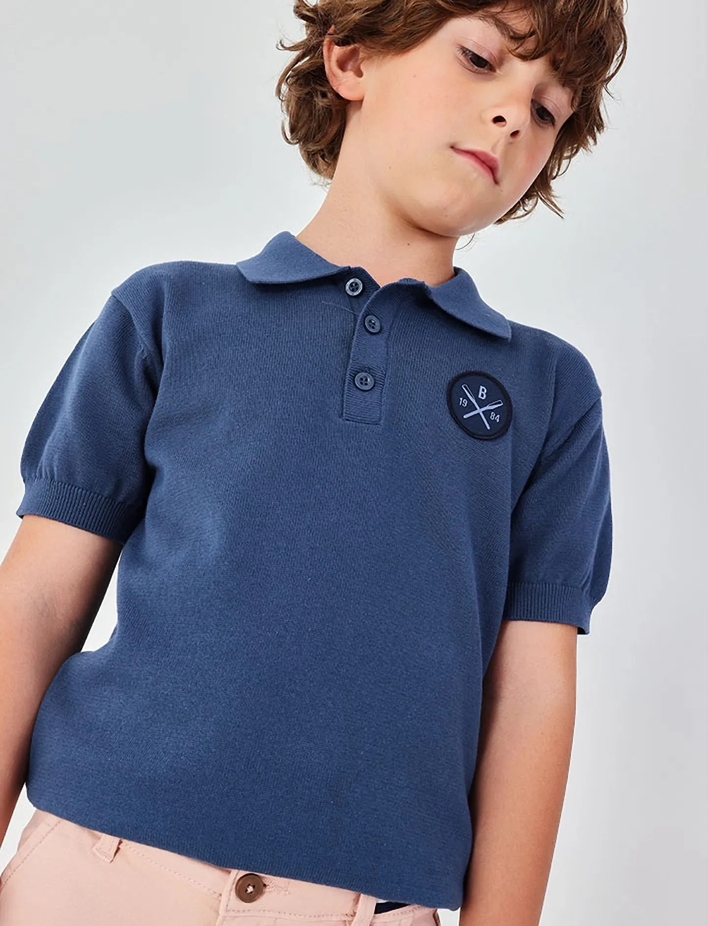 Boboli Polo For Boy -Bci, 122, Shirts, Blau - Short-sleeved Kinder
