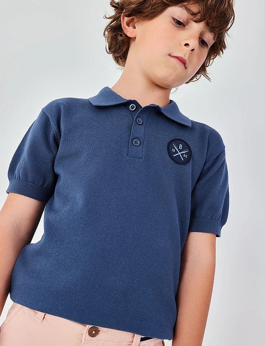 Boboli - Polo for boy -BCI - lühikeste varrukatega polod - arctic - 0