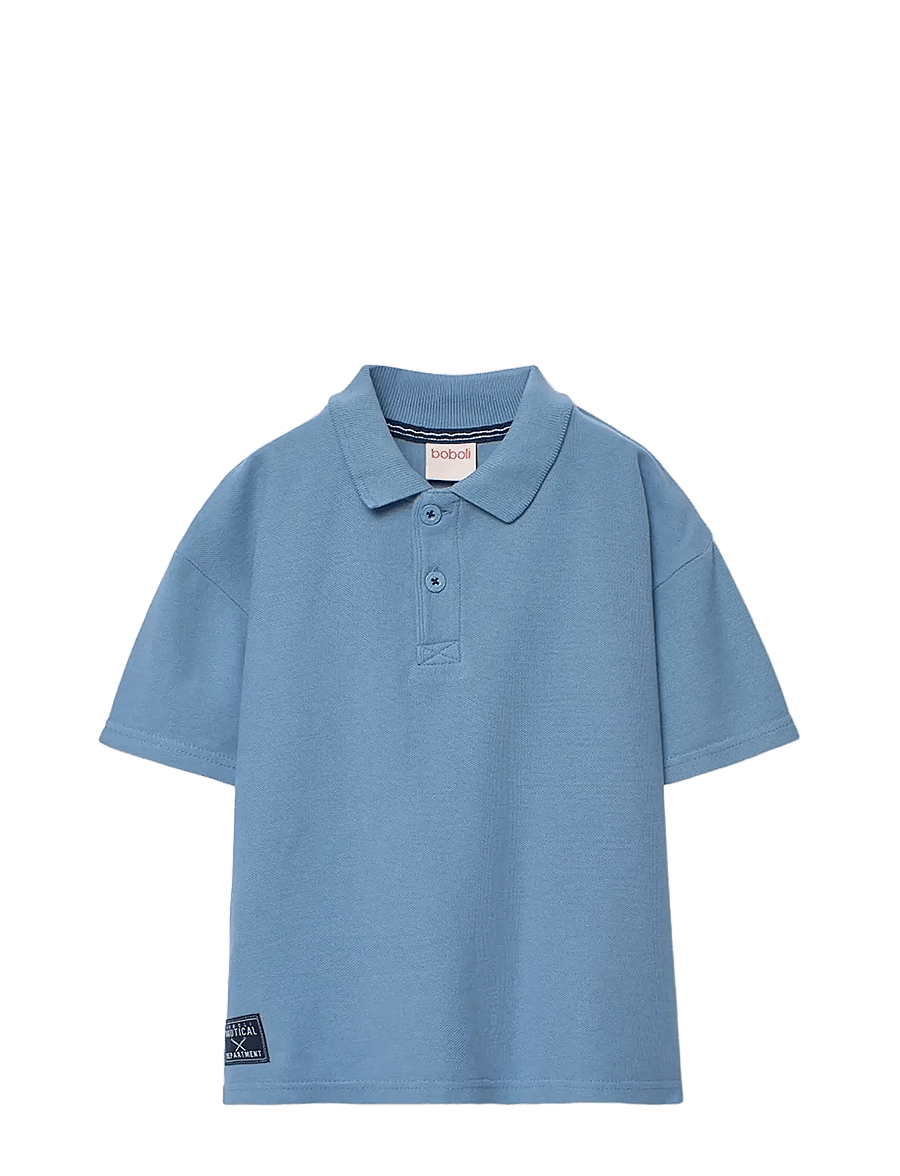 Boboli - Pique polo dye for boy -BCI - kurzärmelig - indigo - 1