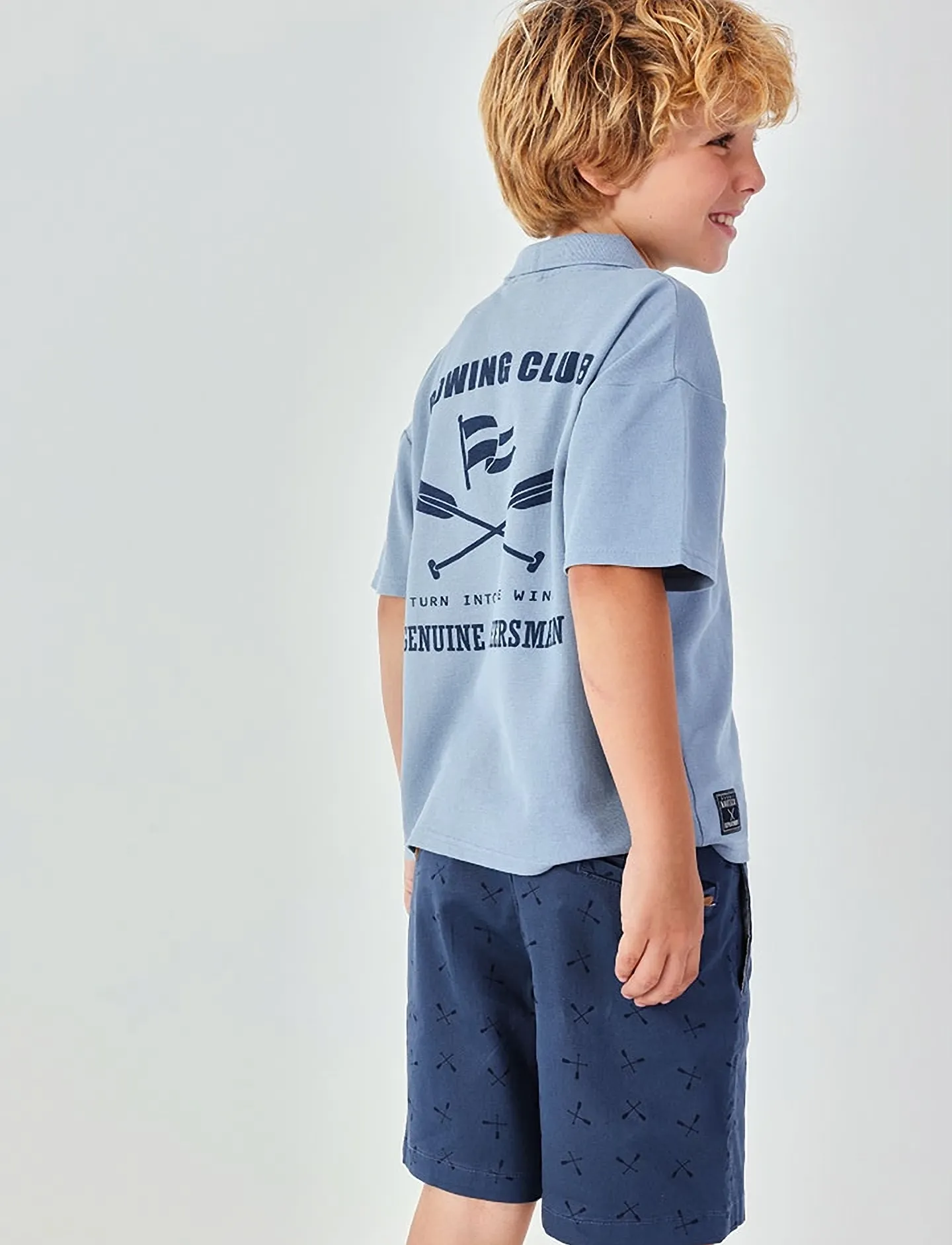 Boboli Pique Polo Dye For Boy -Bci, 104, Shirts, Blau - Short-sleeved Kinder