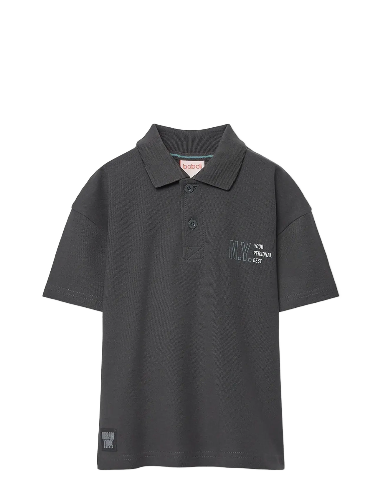 Boboli Knit polo for boy -BCI - Kläder - ANTHRACITE / grey