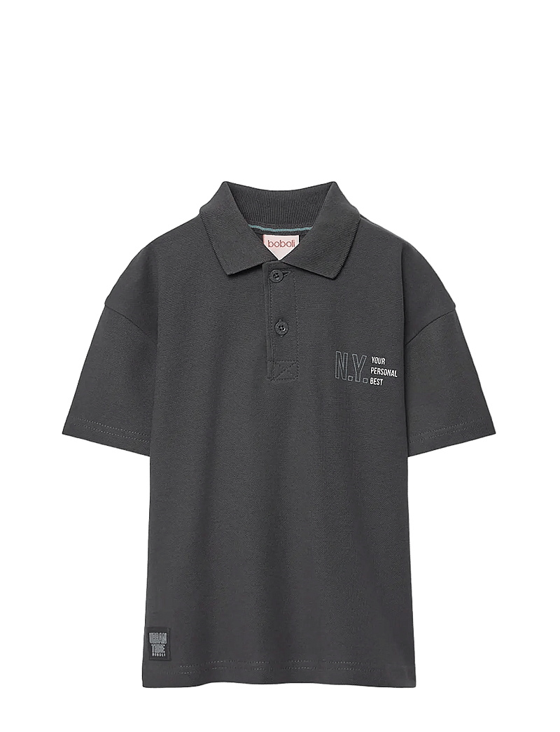 Boboli - Knit polo for boy -BCI - kurzärmelig - anthracite - 1
