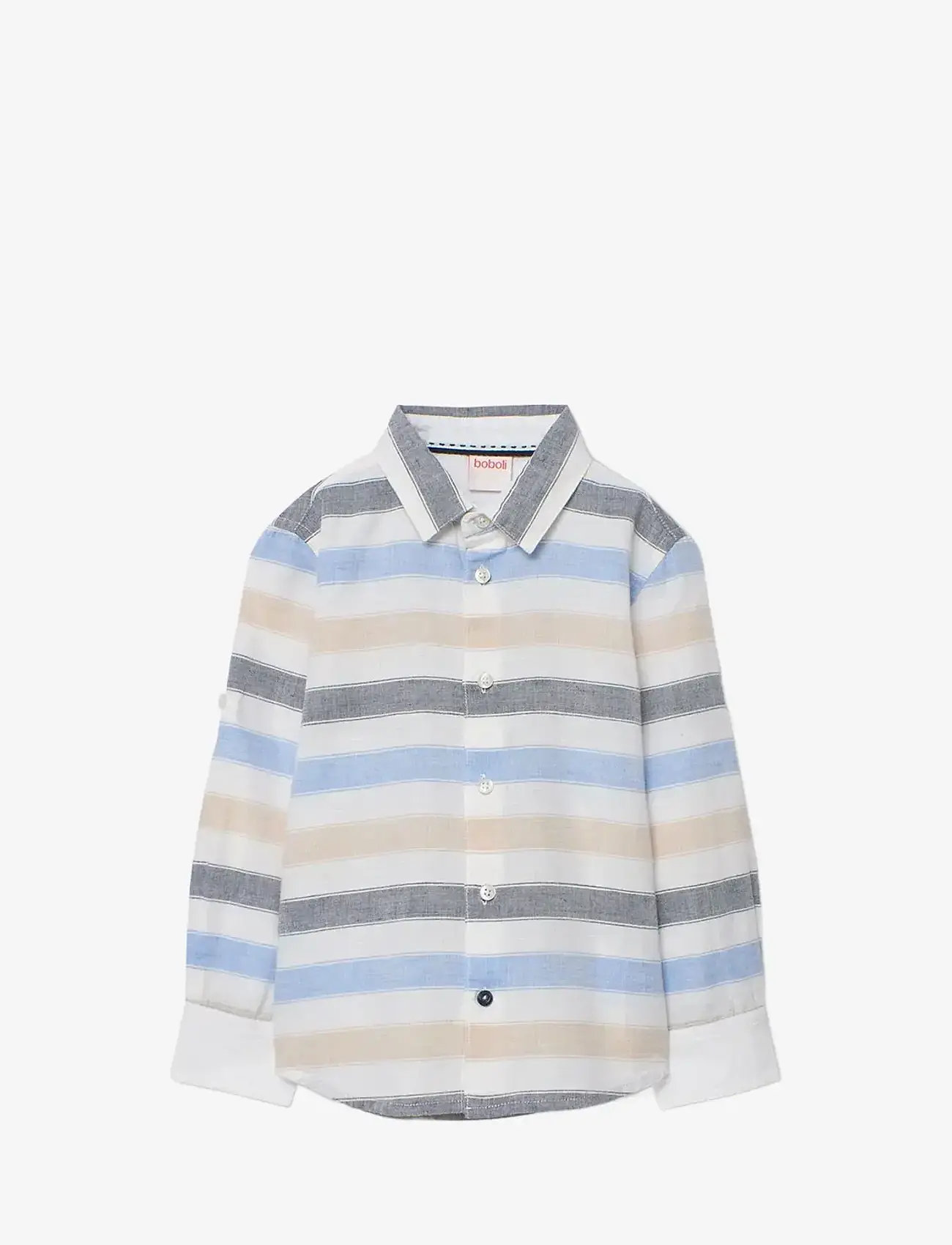 Boboli - Shirt linen striped for boy -BCI - langärmlige hemden - stripes - 1