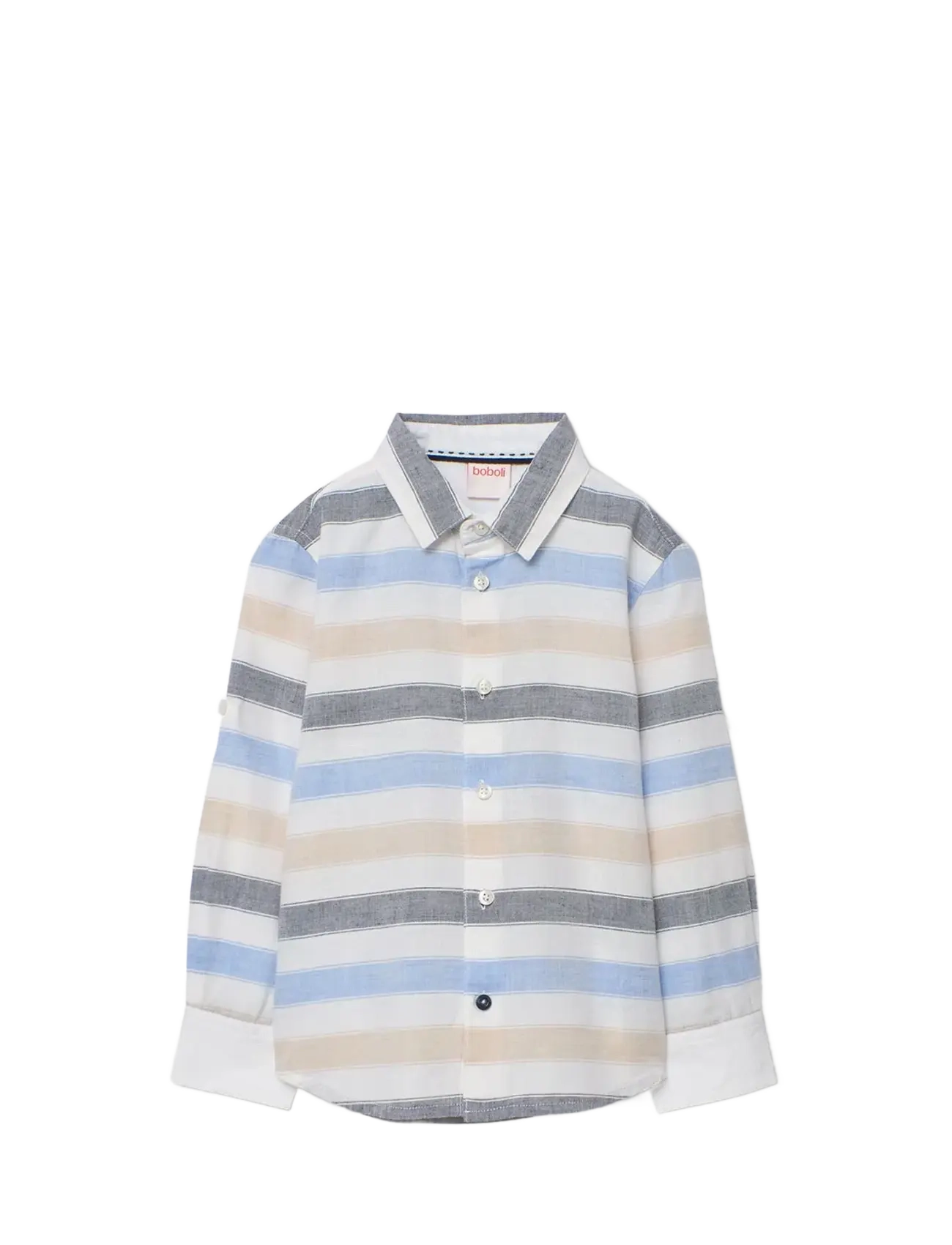 Boboli Shirt linen striped for boy -BCI - Kläder - STRIPES / multi
