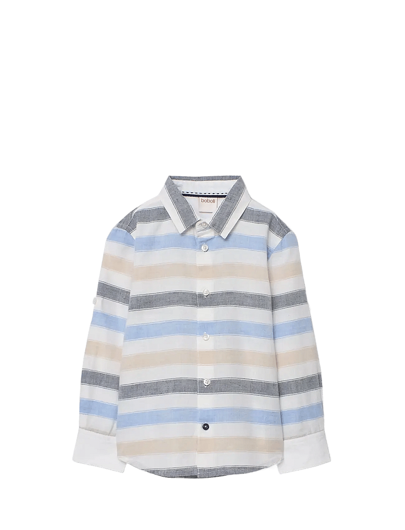 Boboli - Shirt linen striped for boy -BCI - langärmlige hemden - stripes - 1