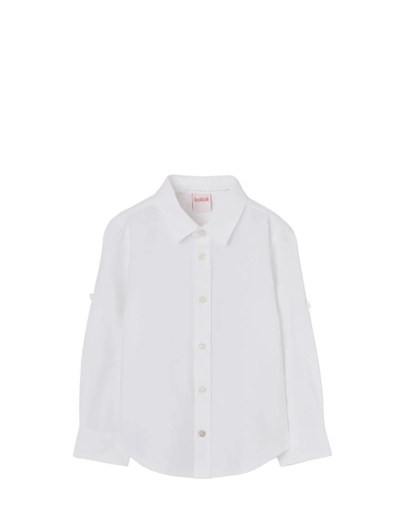 Boboli Linen shirt long sleeves for boy -BCI - Kläder - WHITE / white