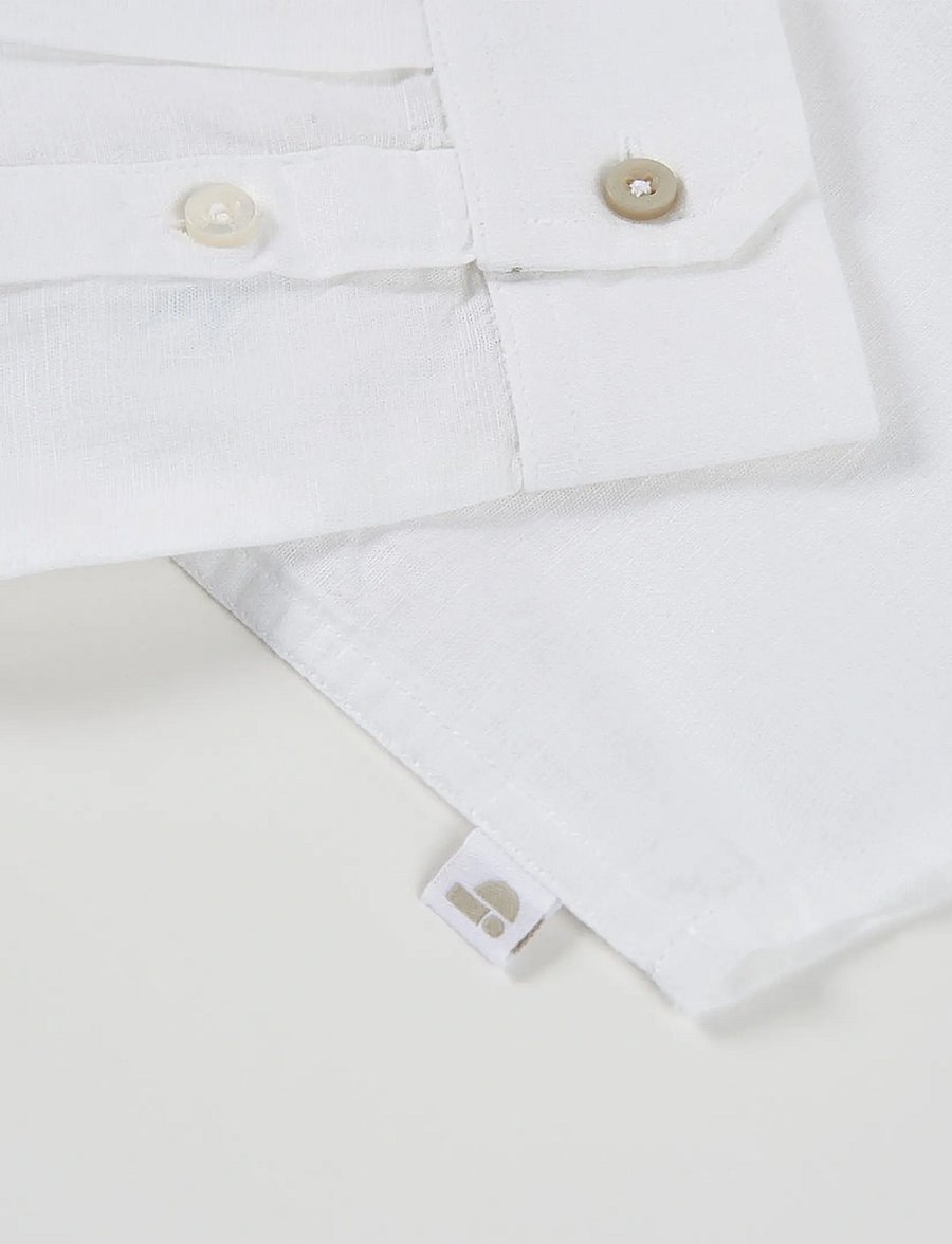 Boboli - Linen shirt long sleeves for boy -BCI - pikkade varrukatega särgid - white - 3