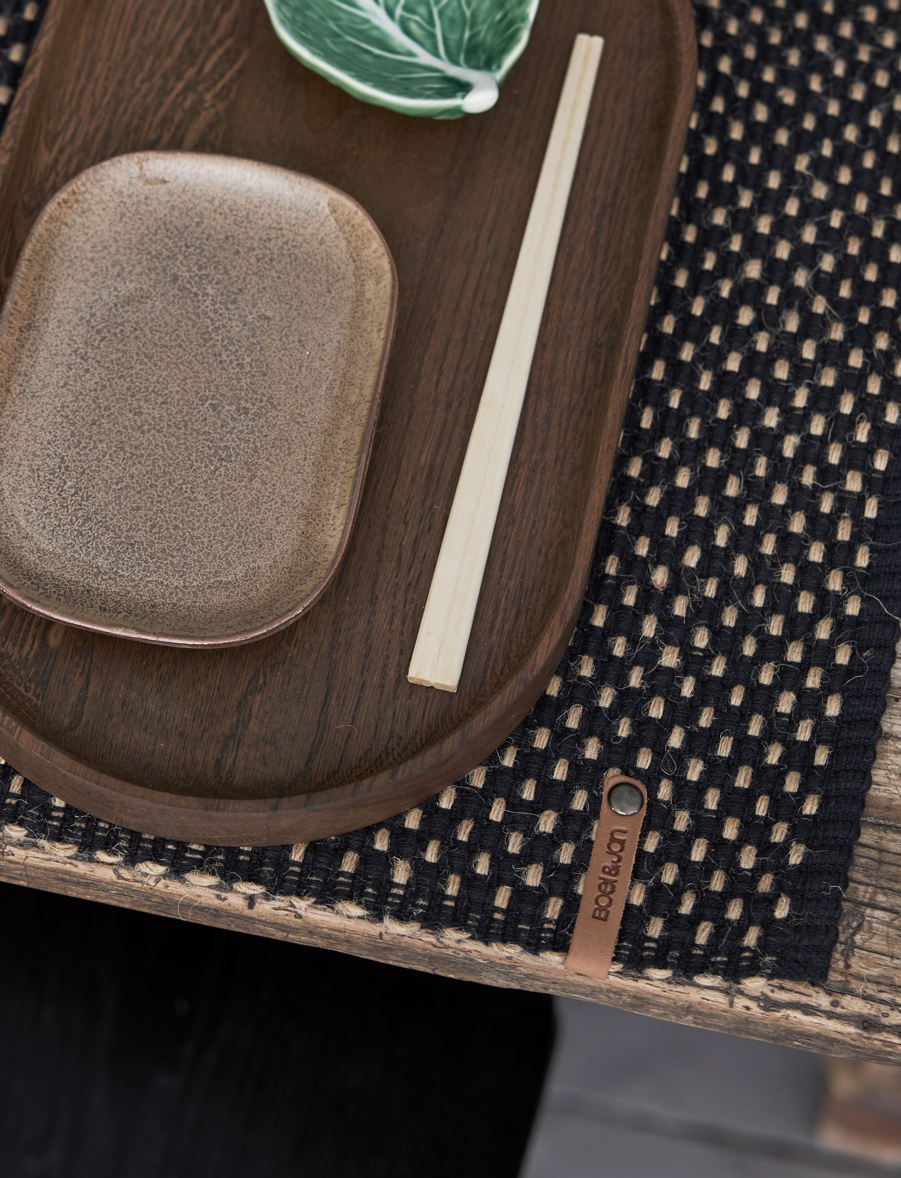 Boel & Jan - Place mat - Jute Check - black - 2