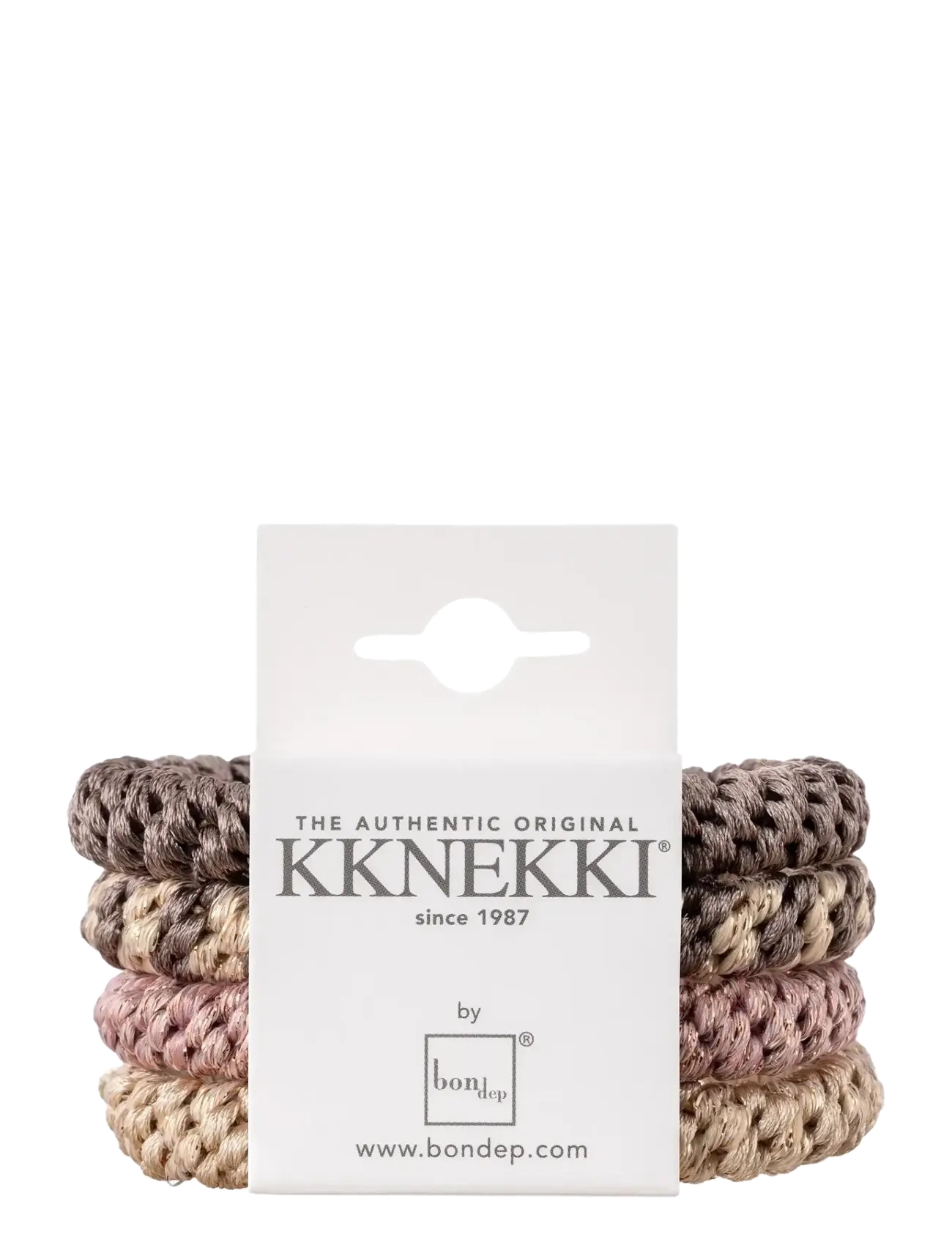 Bon Dep Original Kknekki 4-Pack, One Size, Hair Accessories, Braun - Scrunchies, Beauty