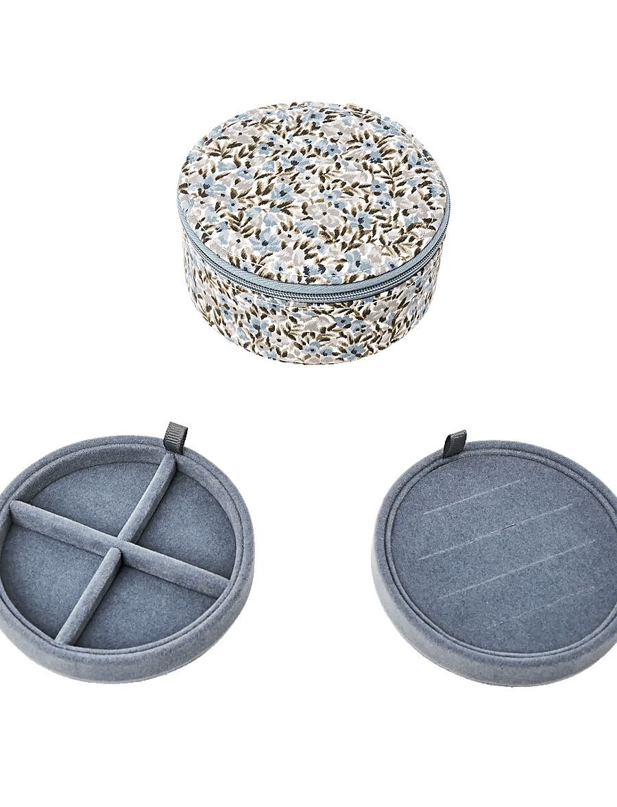 Bon Dep - Jewelry box round mw Liberty Rhea - smyckeskrin - blue - 1